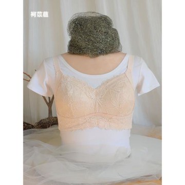 袔苡莥全罩杯大碼黑色肉色大胸顯小無鋼圈內衣超薄乳膠棉顯瘦文胸