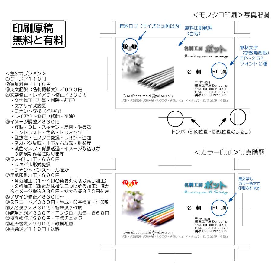 金銀箔加工　カラー両面　１００枚　名刺作成　名刺印刷　格安