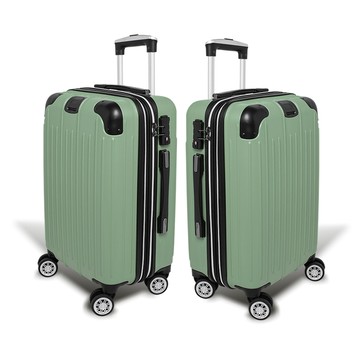 【Alldma鷗德馬】24吋繽紛玩色拉鏈行李箱S3-抹茶綠(贈B2束帶)