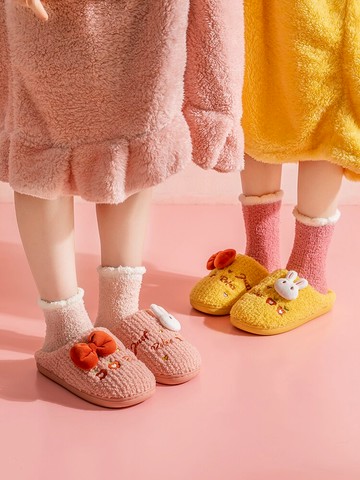 卡通棉拖鞋少女心可愛家居家用保暖防滑厚底靜音家用冬天女月子鞋