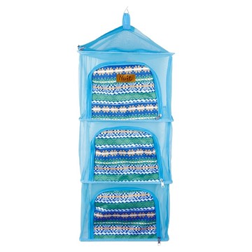 Nuit 努特 方形4層餐廚網/瀝網籃/網籃/碗籃/餐廚籃 NTF70TG  藍色  1個  100 x 39cm