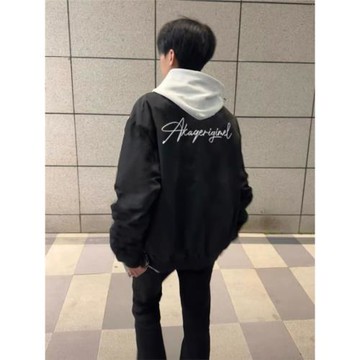 美式復古黑色飛行員夾克男春秋新款高街hiphop潮牌棒球服情侶外套