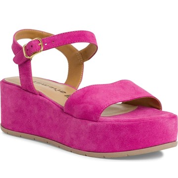 TAMARIS PINK SUEDE CASUAL OPEN SANDALS 粉色女款鞋子