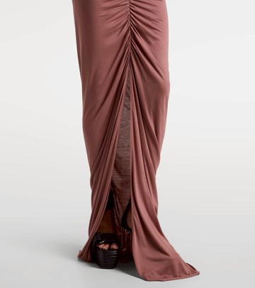 Rick Owens Poppy LS ruched jersey maxi skirt