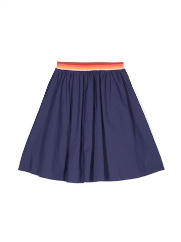 Kenzo Kids - animal-print stripe-waist skirt - kids - Cotton/Nylon - 10 - Blue