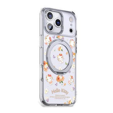 三麗鷗iPhone 17/16/15/14/13/12 360旋轉磁吸立架殼-花季凱蒂