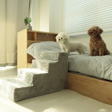 Ding Dong Pet 寵物柔軟超細纖維海綿階梯  1個  40 x 70 x 48cm  灰色