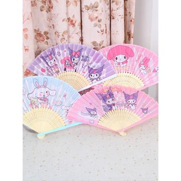 雙面卡通折扇夏季學生可愛庫洛米扇子兒童女孩折疊舞蹈三麗鷗女童