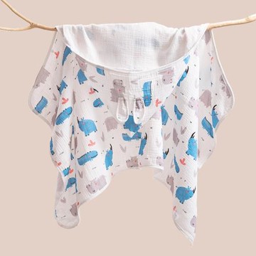 新款帶帽披風兒童浴巾斗篷浴袍休閑可穿嬰兒新生超軟寶寶草莓浴巾