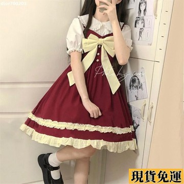 【台灣出貨】 【大碼洛麗塔lolita可愛風套裝 連衣裙洛麗塔大碼蘿莉裝 大碼女裝套裝 小鬆糕lolita辣妹 loli