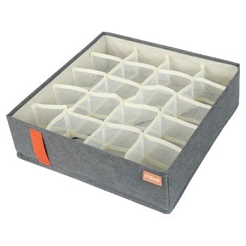 小麥購物 內褲襪子20格分隔收納盒 L2267  1個  32 x 32 x 11cm  灰黑色
