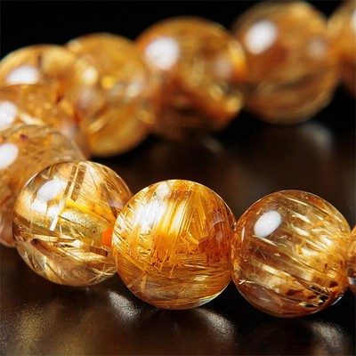 ★(mitsu！)プラチナルチル 13.5ミリ珠 ブレス(SA~SA+) 高品質+/クリアタイプ】プラチナルチルクォーツ 13mm～13.5mm玉