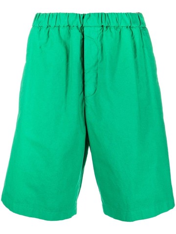 Jil Sander - elasticated knee-length shorts - men - Cotton/Cotton - 52 - Green