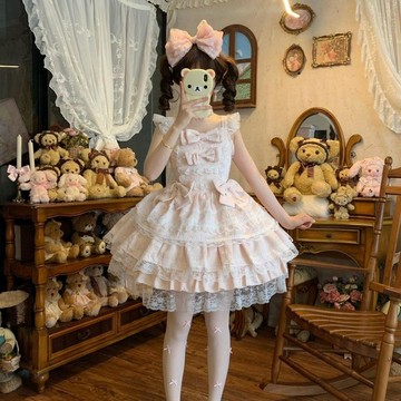 【限時下殺】【天使之翼】YoYo醬原創設計Lolita洋裝doll感jsk吊帶連衣裙夏季8nji