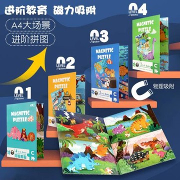 拼圖兒童進階益智磁性拼圖幼兒磁力早教寶寶2歲以上男孩女孩玩具