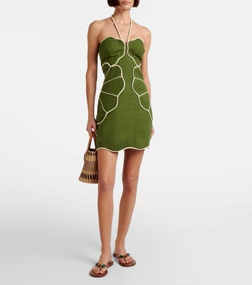 Farm Rio Linen-blend minidress