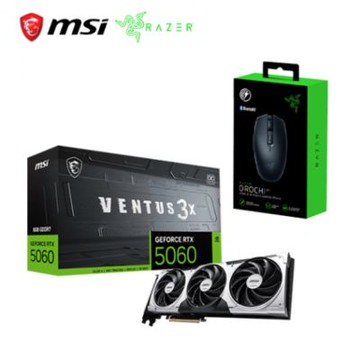 【新春強檔】微星 RTX 5060 8G VENTUS 3X OC+雷蛇Razer Orochi V2 八岐大蛇靈刃V2 電競滑鼠 黑