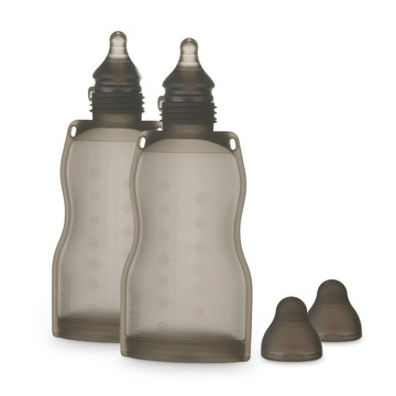 Haakaa 矽膠多功能儲乳袋-奶嘴套組二入組 (奶嘴頭+母乳儲存袋260ml)