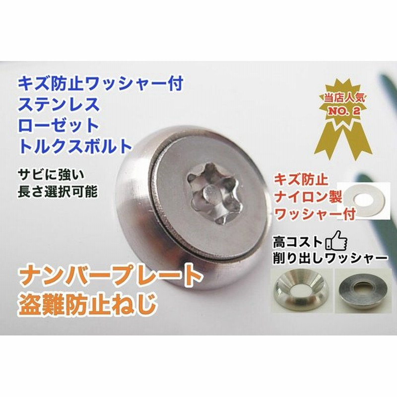 最大92％オフ！ 12〜40mm ステンレス 盗難防止ネジ ナンバーねじ トルクス ライトローゼット