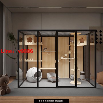 【台灣公司 可開發票】全景貓別墅貓屋家用貓籠子實木貓咪別墅大型室內貓柜豪華玻璃貓房