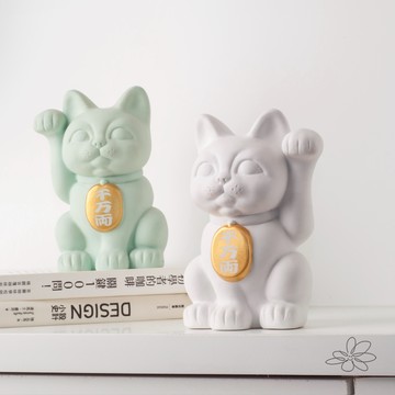 【woohuang】水泥材質 |  超可愛五吋 彩色招財貓 可客製