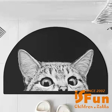 【iSFun】40x60cm硅藻泥吸水墊軟墊 浴室門口地墊防滑腳墊/小貓