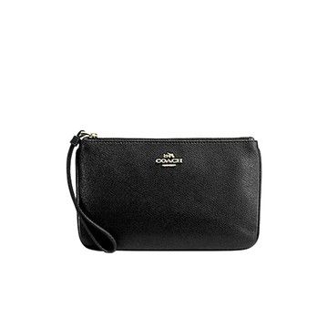 COACH 經典金屬LOGO防刮皮革大手拿包