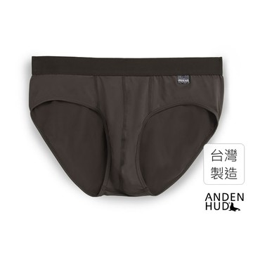 【Anden Hud】男款_吸濕排汗機能系列．腰帶三角內褲(咖啡豆-塗鴉織標) 台灣製