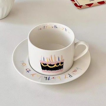 陶瓷杯 蛋糕卡通 可愛萌趣 咖啡杯牛奶杯 辦公室 家用 高顏值