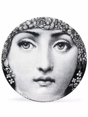 Fornasetti - graphic porcelain plate - unisex - Porcelain - One Size - Black