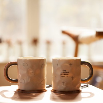 手繪陶瓷大容量杯子 馬克杯文藝創意水杯 高顏值伴手禮