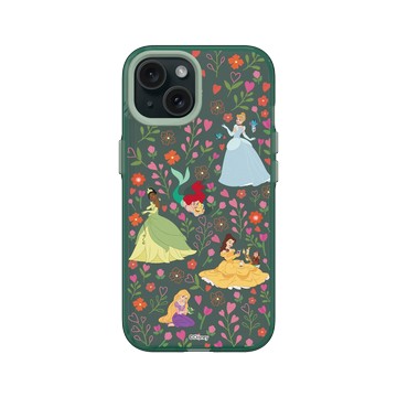 iPhone 15 Clear 憂墨綠 - 迪士尼-公主系列 Disney Princess - 迪士尼公主 - 公主與花