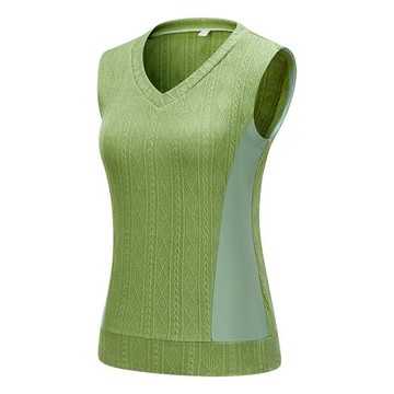 T332高爾夫背心女士高爾夫服裝秋冬新款馬甲韓版戶外運動V領上衣