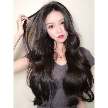 百搭假髮🍓假髮女長捲髮大波浪 網紅仿真假髮片一片式無痕V型長髮直自然接髮髮女整頂女生全頭套 空氣瀏海自然 仿真 韓國