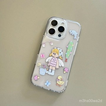 卡通春日女孩 防摔 適用蘋果iphonexs 78p i11 i12 13 14 15 16promax手機殼