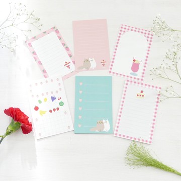 M6 尺寸memo 紙 長毛貓與草莓 (30 張入)