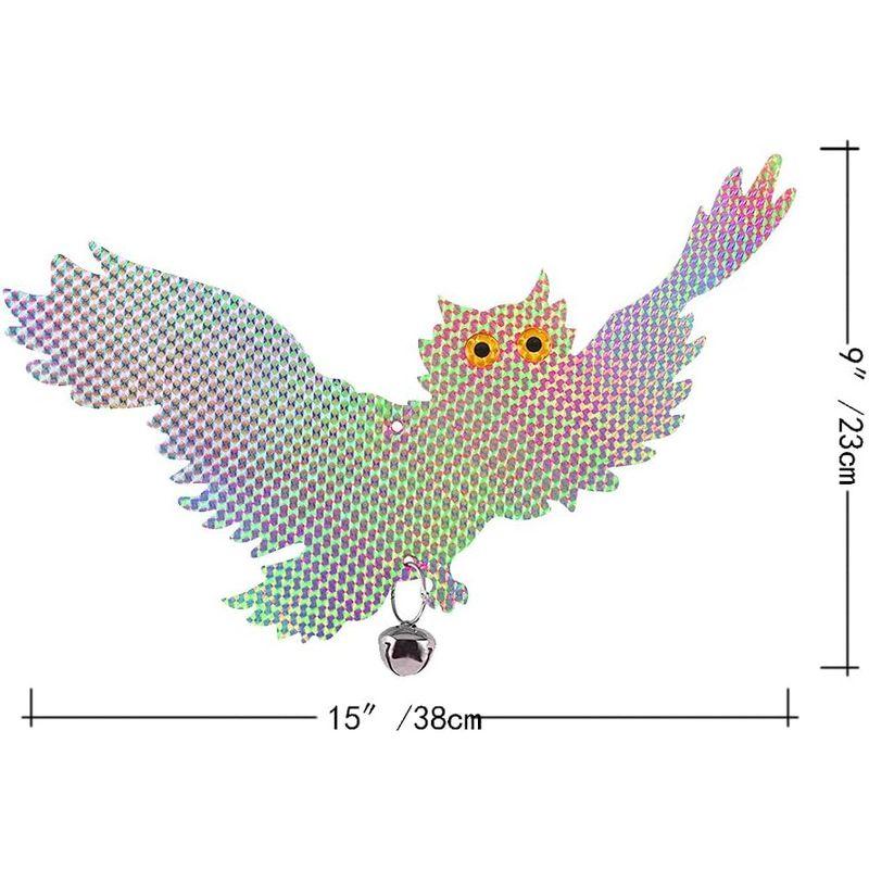 鳥よけ ふくろう 置物 首振り 防鳥 害鳥対策 鳩対策 鳩よけ 立体感 光沢感 撃退 本物そっくり 庭 ベランダ 田畑 鈴つき