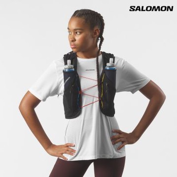 【Salomon索羅門】ADV SKIN 12 RACE FLAG 水袋背包組 黑/白