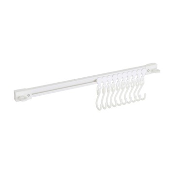 免打孔滑軌掛鉤 白色 總長30.5cm 優選塑料材質 負重約2kg  4個