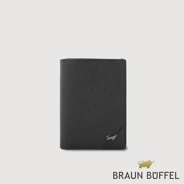 【BRAUN BUFFEL 德國小金牛】台灣總代理 加利恩-A 4卡名片夾-黑色/BF561-143-BK