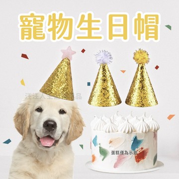 寵物生日帽 生日帽 慶生帽 慶生用品 迷你韓版可爱星星帽子 兒童生日派對帽 超閃亮粗金粉 生日裝飾 配件 狗 貓
