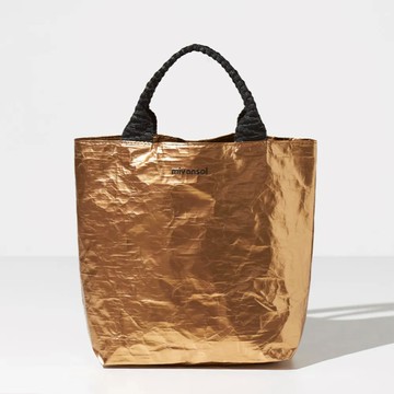 韓國 Miyansol 皺皺兩用迷你托特包 蜂蜜金