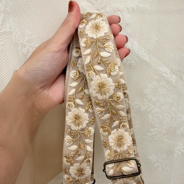 花海  刺繡手機背帶 可調節背帶 好煩小姐