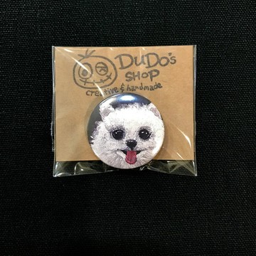 手繪插畫小胸章小徽章別針 | 博美狗