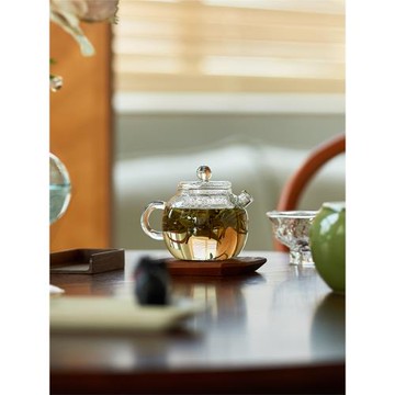 肆月玻璃茶壺加厚耐高溫養生茶壺泡茶壺綠茶壺下午茶功夫茶具套裝