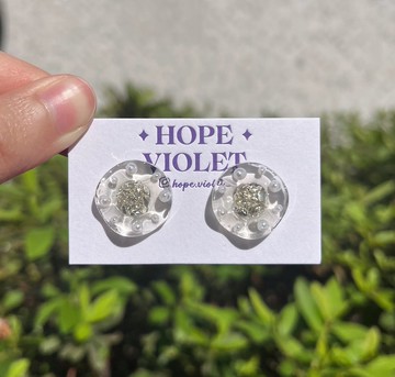 銀色透明感不規則耳環- Silver Dreams