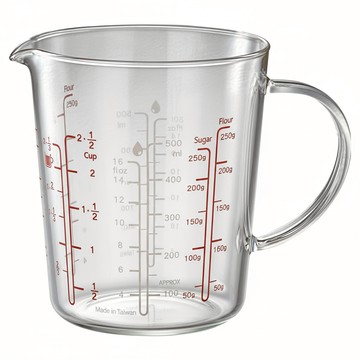 Pearl Horse 寶馬 玻璃刻度料理杯 耐熱玻璃 台灣製造  透明色  500ml  1個