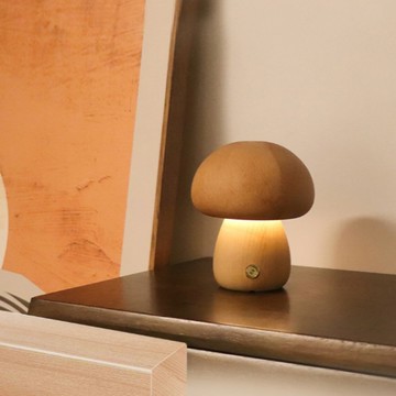 【家寵LOVEHOME】 LOVEHOME 北歐實木蘑菇小夜燈 香菇造型小夜燈 (不挑款出貨)