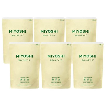 日本 MIYOSHI 無添加 - [6入組]無添加泡沫洗手乳補充包-300ml