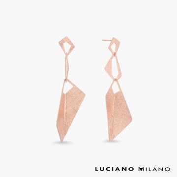 LUCIANO MILANO 傾光華純銀耳環(玫瑰金色)